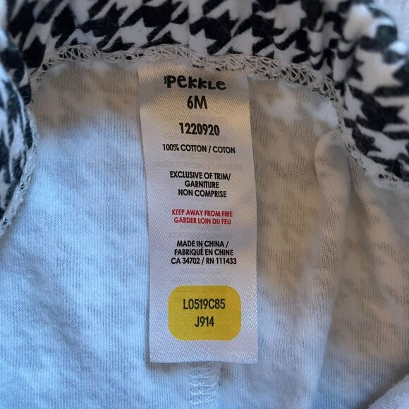 Pekkle 6M Black & White Houndstooth Cotton Leggings VGUC Baby Girls - Picture 3 of 13